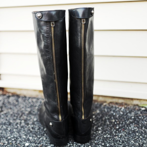 Frye Black Tall Leather Boots - Picture 4 of 10